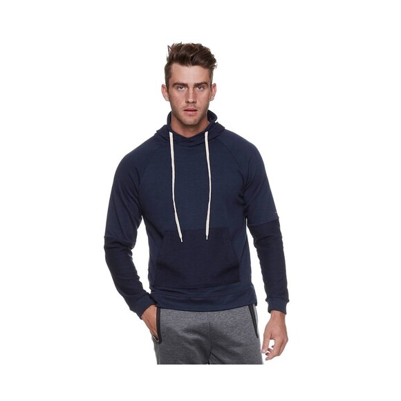 Tahari Other - Tahari Sz M Sport Reverse Panel Hoodie Navy Blue Pullover Pocket Dratwstring NWT